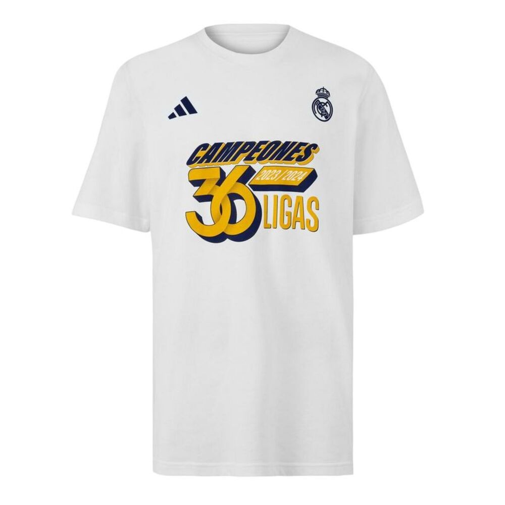 Real Madrid CF Unisex Adult Adidas Regular T-Shirt / White